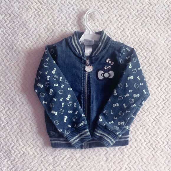 Hello Kitty Sanrio Blue Jean Denim Applique JacketSize 3T - Picture 1 of 7